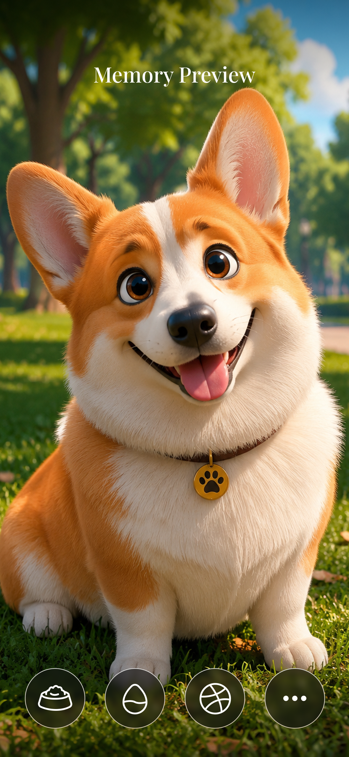 PetBond memory preview screen